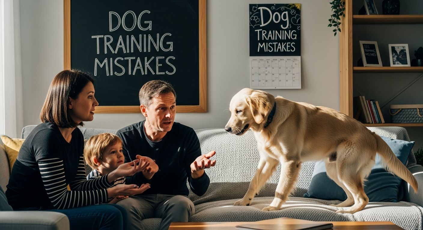 dog training living room family