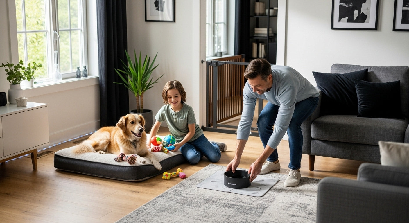 dog-friendly home, happy pup, family