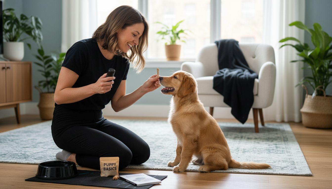 puppy training session