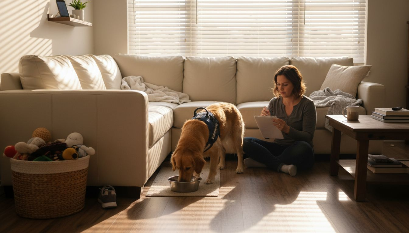 Support dog and owner in safe home setting