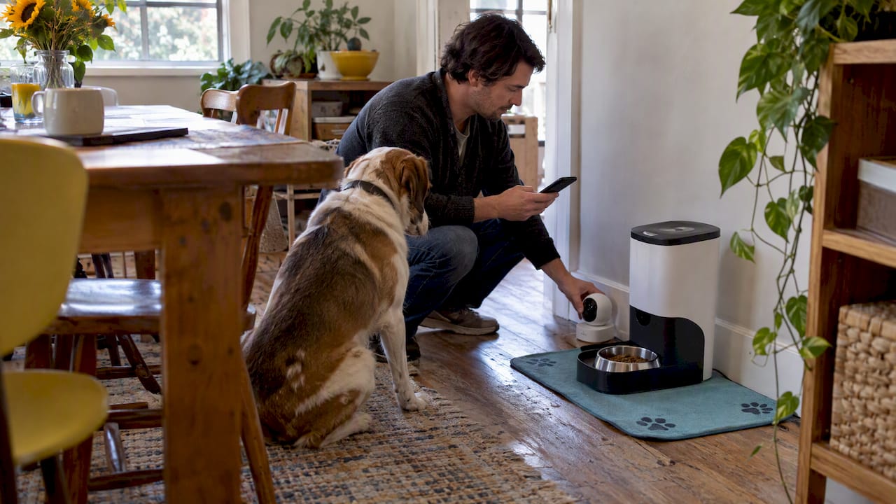 Owner coordinating connected pet devices at home