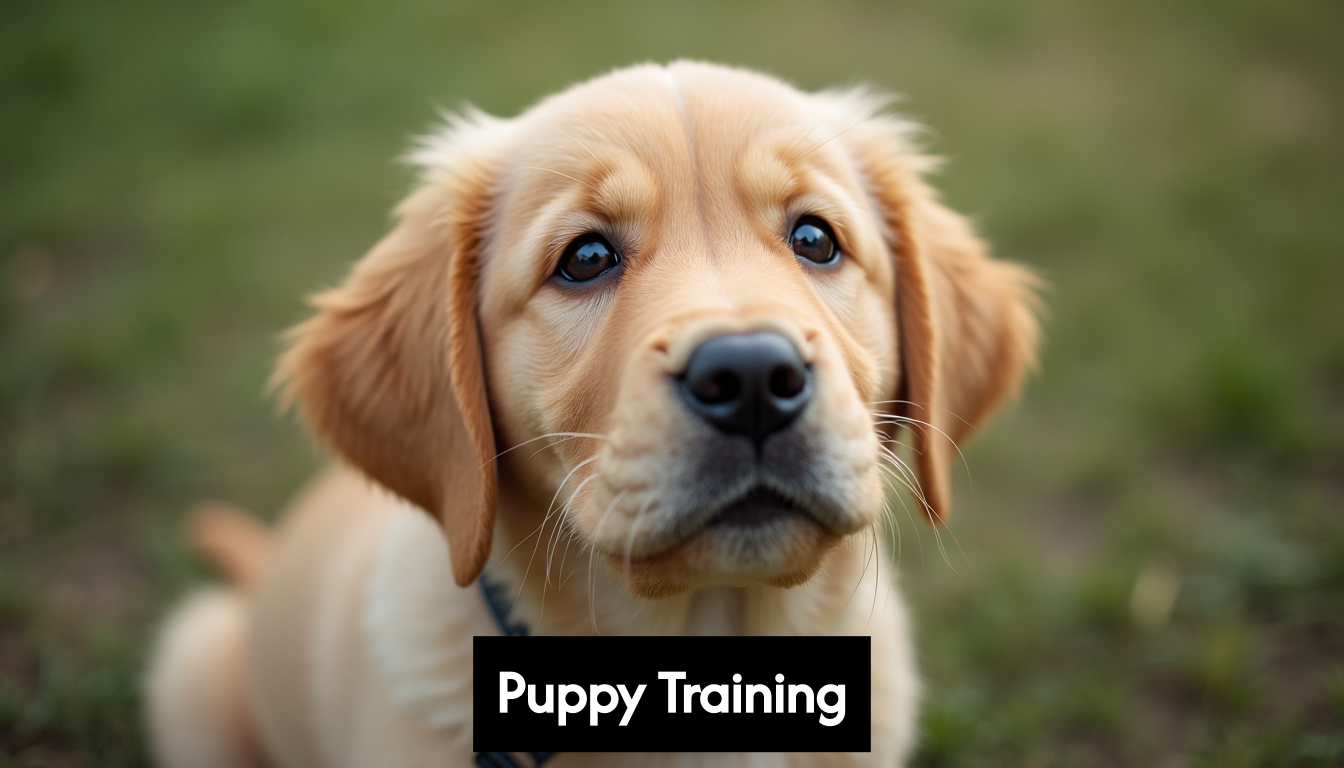 Cute puppy looking up while wearing a training collar.